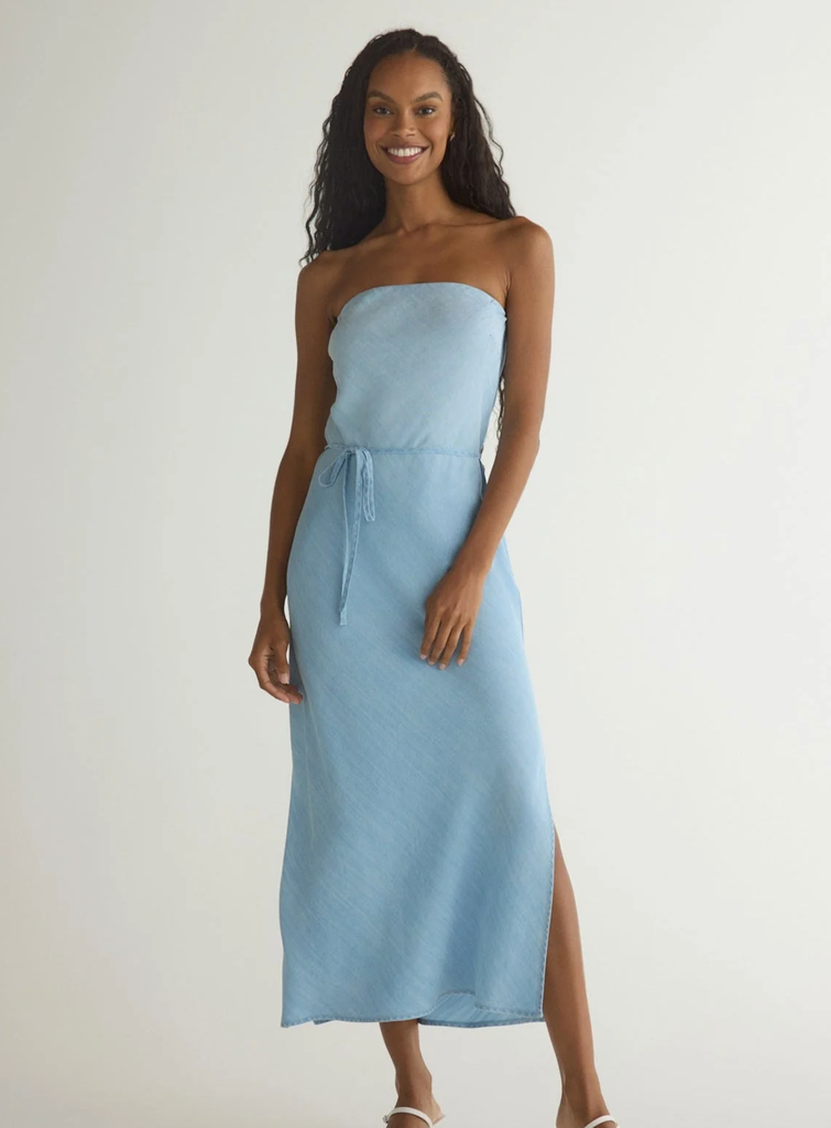BELLA DAHL STRAPLESS MAXI DRESS