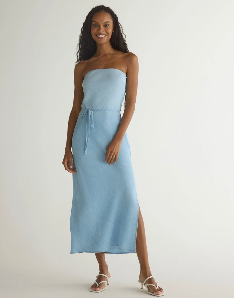 BELLA DAHL STRAPLESS MAXI DRESS