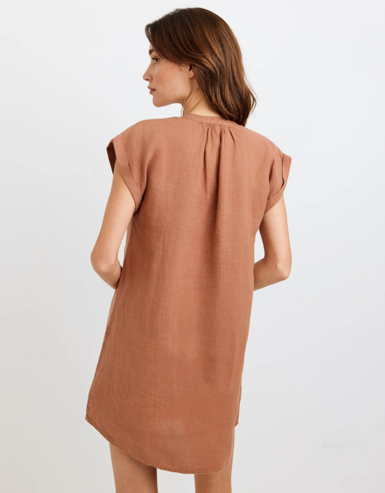 BELLA DAHL CAP SLEEVE HENLEY DRESS