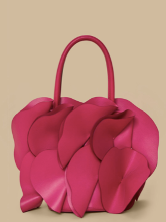 FARM RIO FUCHSIA LEATHER FLOWER BAG