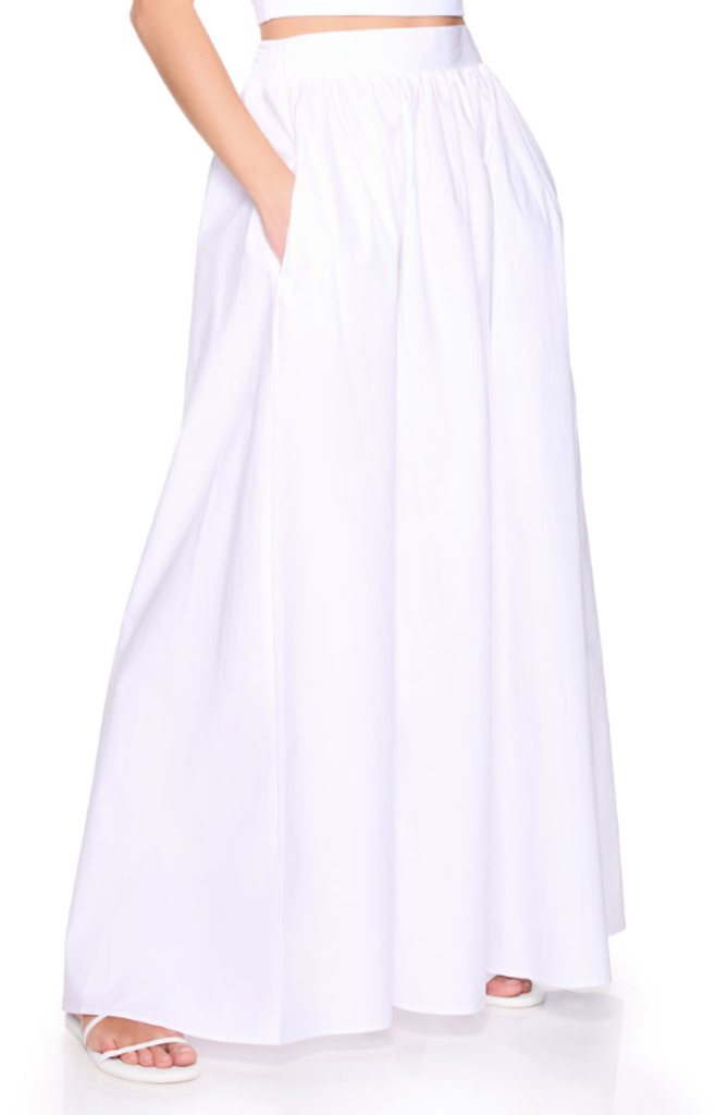 SUSANA MONACO POPLIN LONG POCKET SKIRT