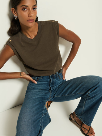 NATION LTD Marina Muscle Tee W/ Shoulder