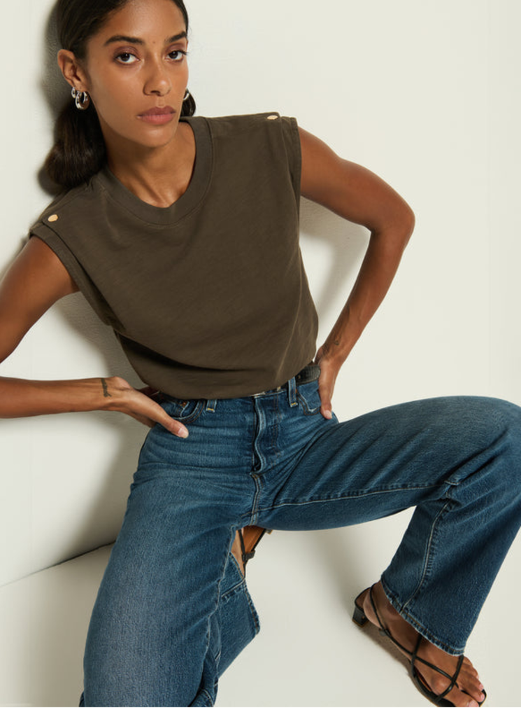 NATION LTD Marina Muscle Tee W/ Shoulder