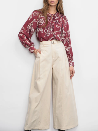 HERA WIDE LEG PALAZZO TWILL PANTS