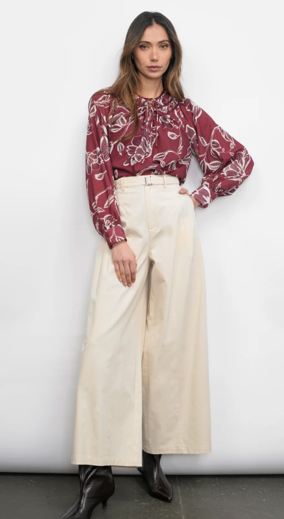 HERA WIDE LEG PALAZZO TWILL PANTS