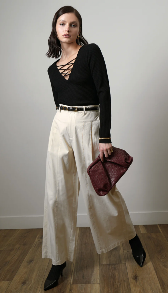 HERA WIDE LEG PALAZZO TWILL PANTS