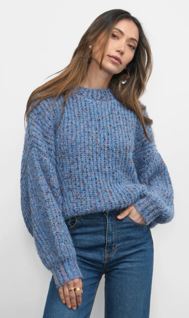 JASPER SLOUCHY SPECKLED CREW NECK SWEATER