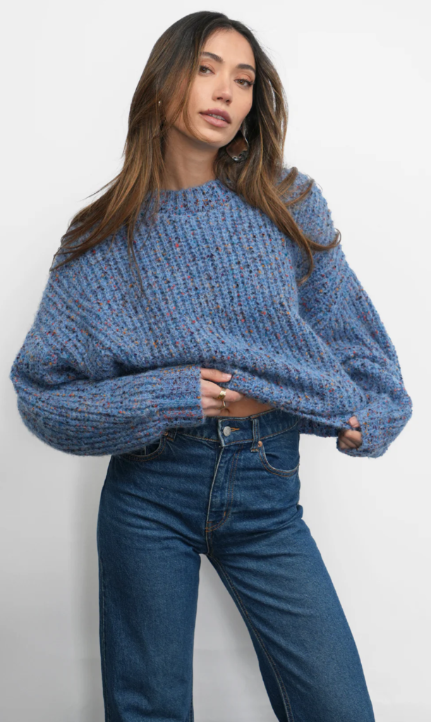 JASPER SLOUCHY SPECKLED CREW NECK SWEATER