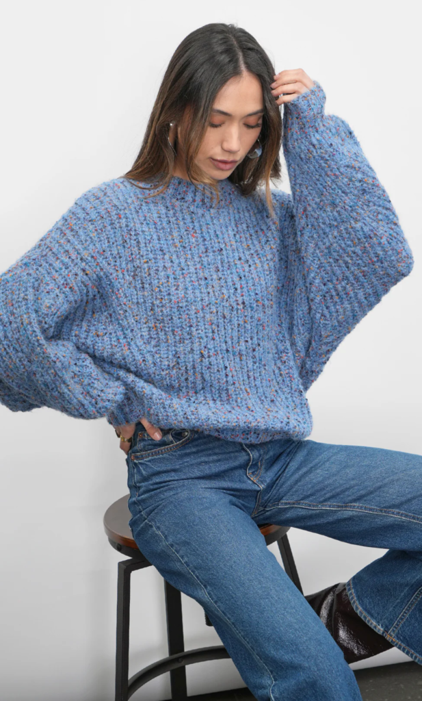 JASPER SLOUCHY SPECKLED CREW NECK SWEATER