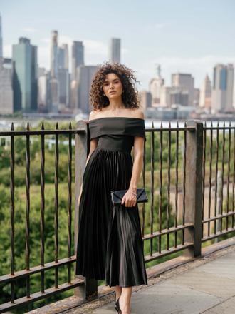 STOCKTON OFF THE SHOULDER MIDI