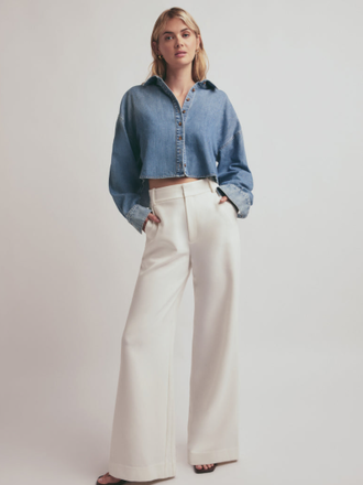 FAVORITE DAUGHTER THE CROP EX-BOYFRIEND SHIRT