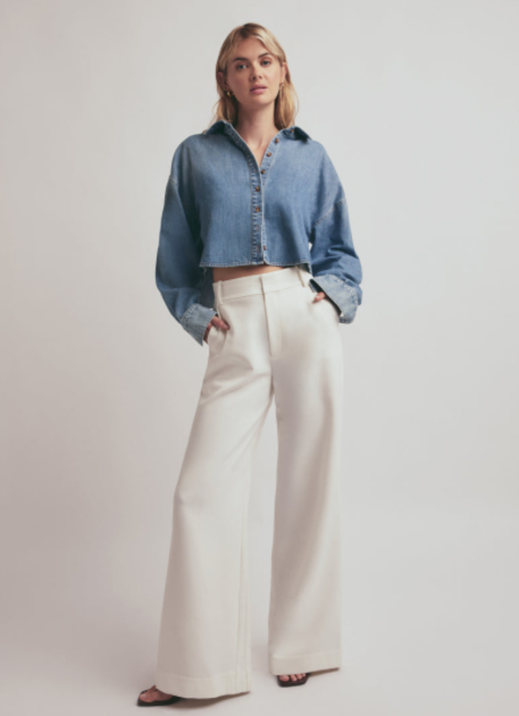 FAVORITE DAUGHTER THE CROP EX-BOYFRIEND SHIRT