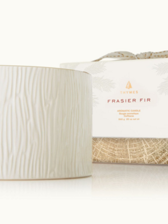 Frasier Fir Gilded Ceramic Poured Candle, 3-wick