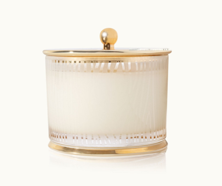 Frasier Fir Gilded Medium Poured Candle, Frosted Wood Grain