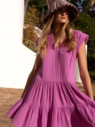 OLIPHANT ROLL SLEEVE DRESS