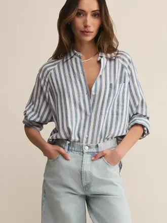 Z SUPPLY PERFECT LINEN STRIPE TOP