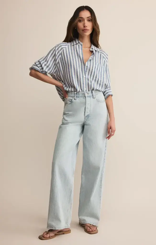 Z SUPPLY PERFECT LINEN STRIPE TOP
