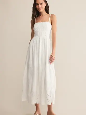 Z SUPPLY DANI EMBROIDERED MIDI DRESS