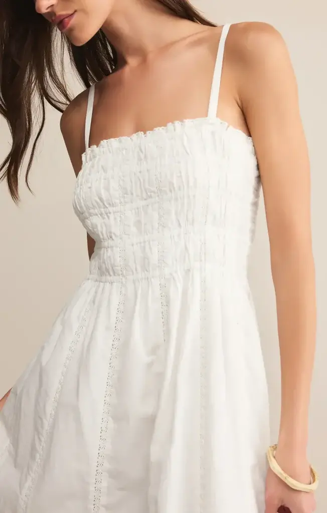 Z SUPPLY DANI EMBROIDERED MIDI DRESS