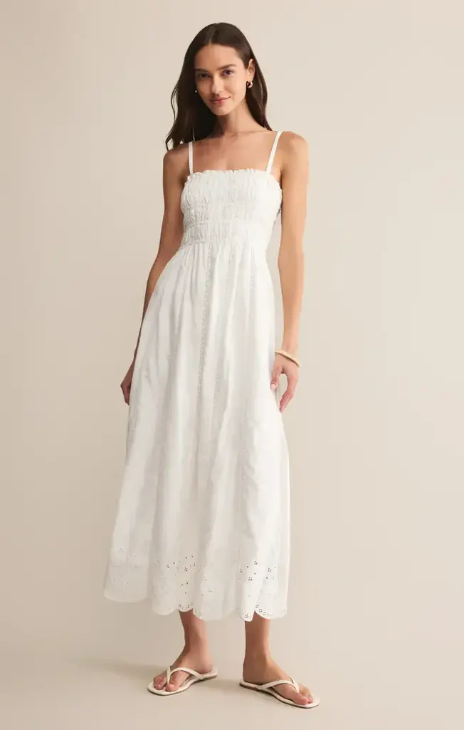 Z SUPPLY DANI EMBROIDERED MIDI DRESS