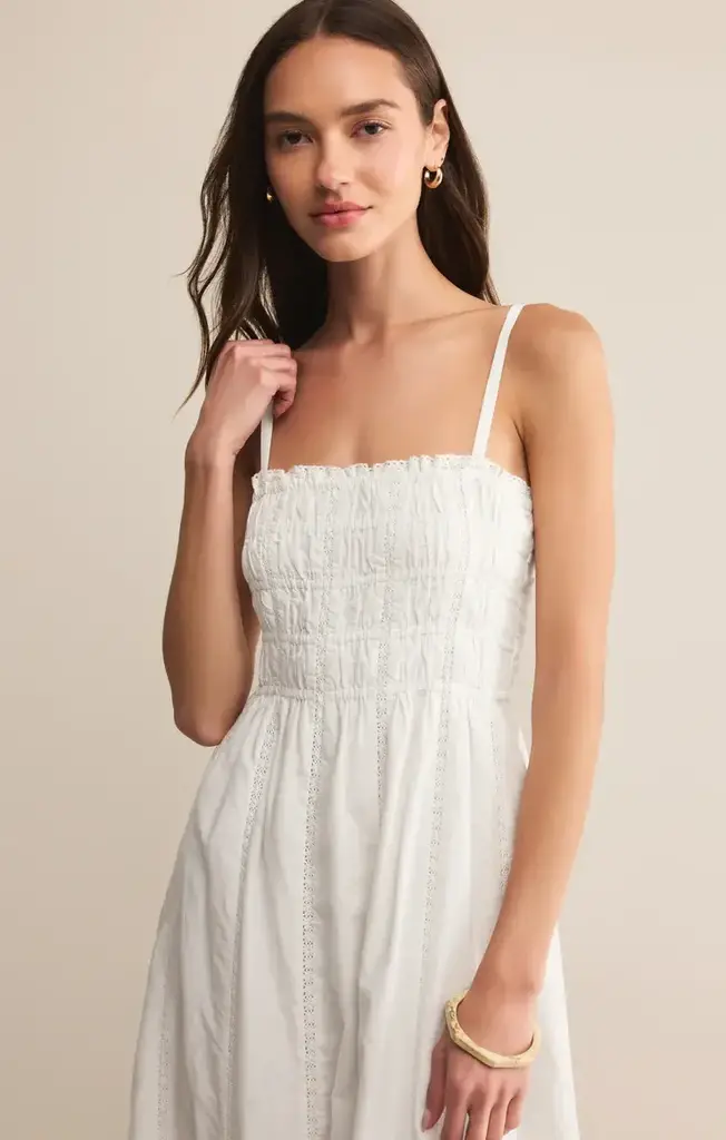 Z SUPPLY DANI EMBROIDERED MIDI DRESS