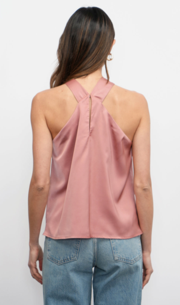 LUCINDA SATIN HALTER TOP