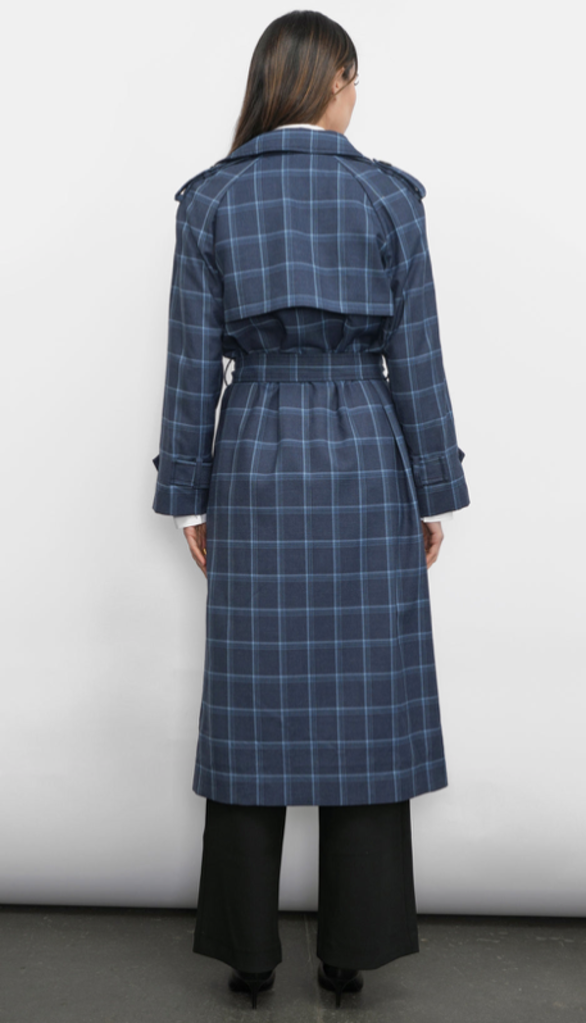 GLENN OVERSIZED PLAID TRENCH COAT