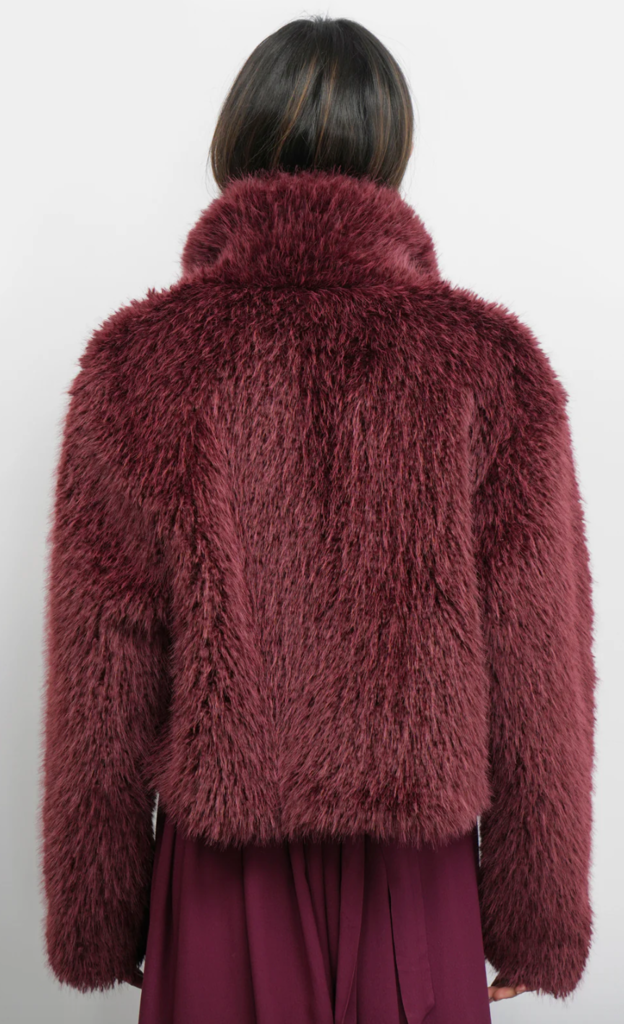 MADDOX SHAGGY FAUX FUR CROPPED COAT