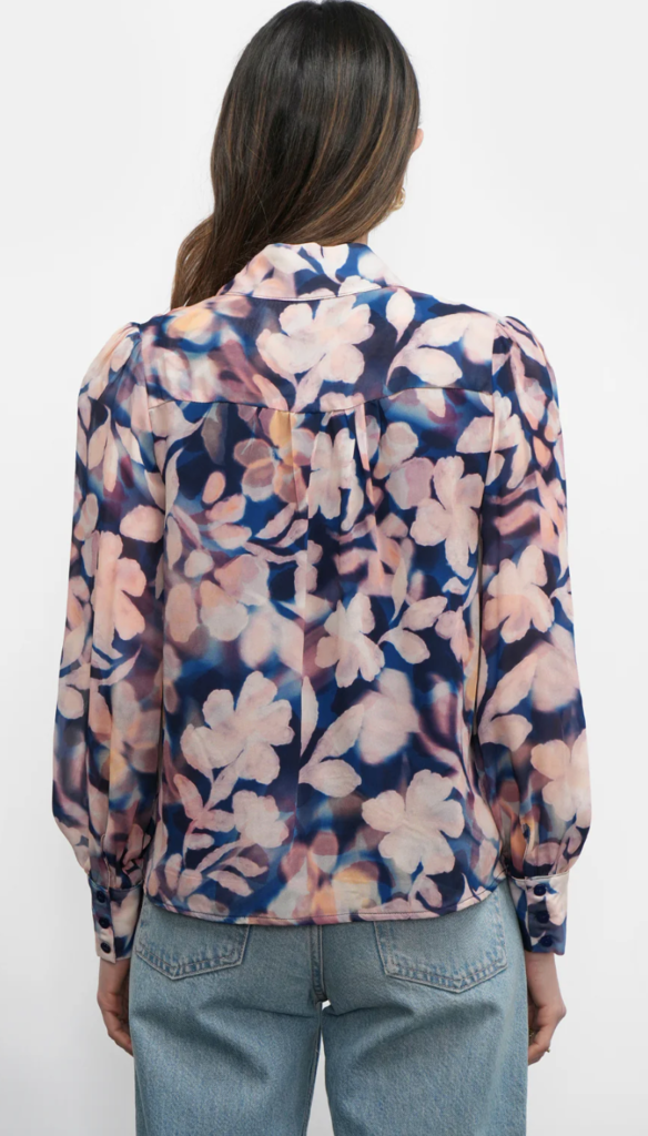 ROSABEL VISCOSE TIE NECK BLOUSE