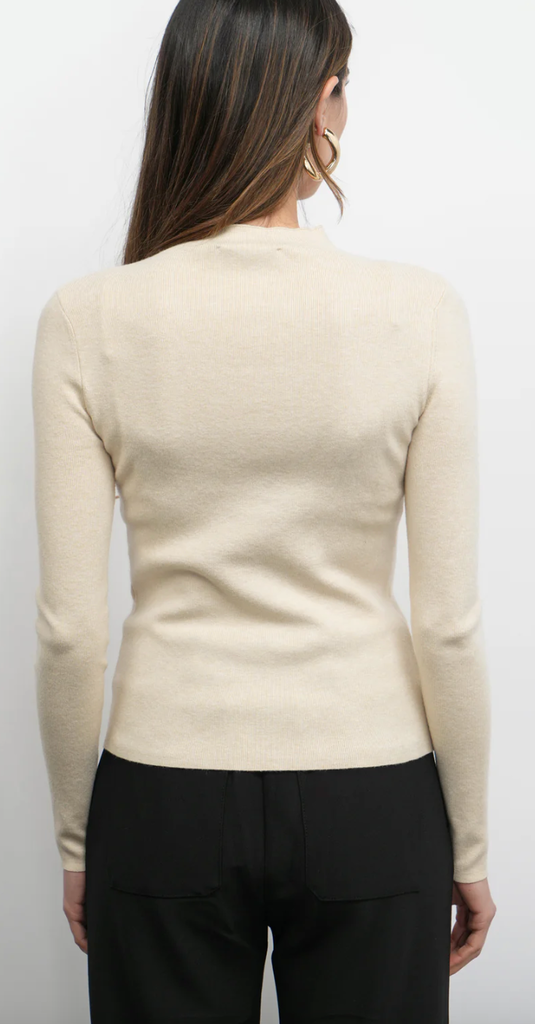 BELLAMY EXPOSED STITCH MOCK NECK TOP