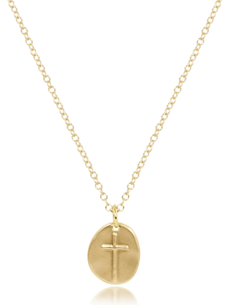 16" NECKLACE GOLD - INSPIRE LOVE SMALL GOLD CHARM