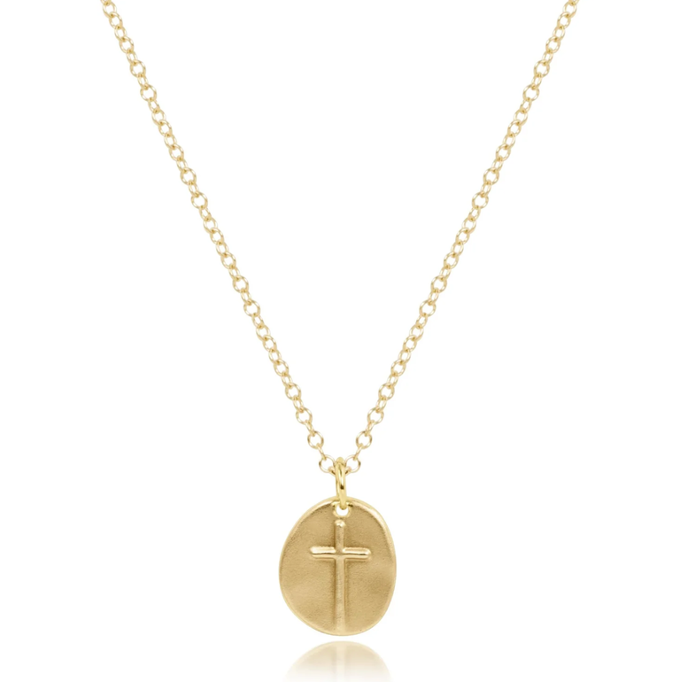 16" NECKLACE GOLD - INSPIRE LOVE SMALL GOLD CHARM