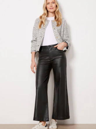 KUT MEG HIGH RISE COATED WIDE LEG