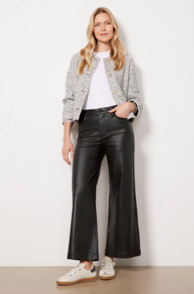 KUT MEG HIGH RISE COATED WIDE LEG