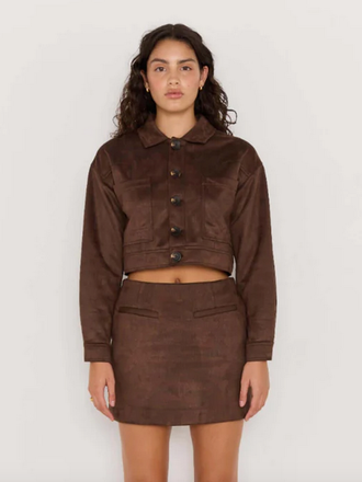 MINKPINK ASTON SUEDE MINI SKIRT