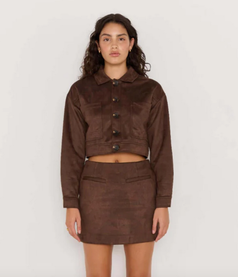 MINKPINK ASTON SUEDE MINI SKIRT