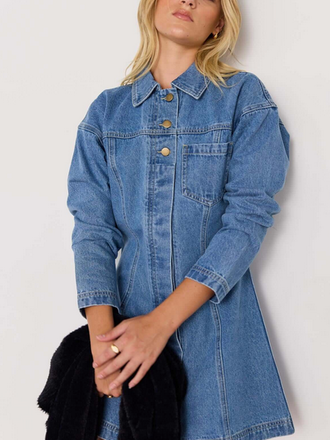 MINKPINK TULLY DENIM MINI DRESS