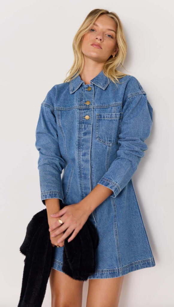 MINKPINK TULLY DENIM MINI DRESS