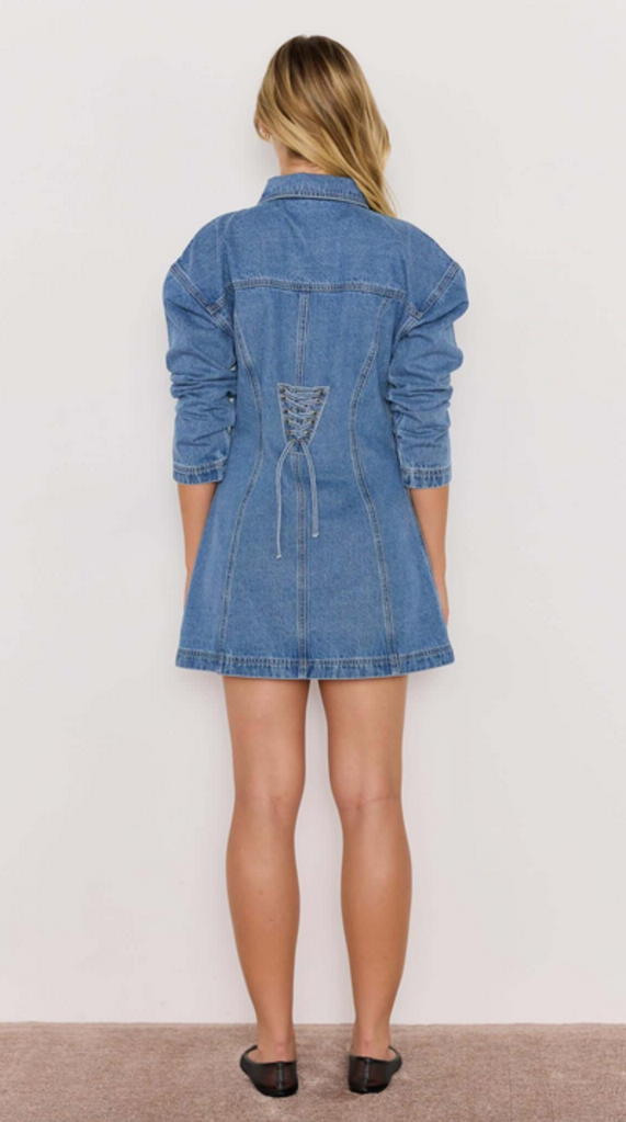 MINKPINK TULLY DENIM MINI DRESS