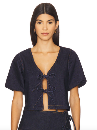 MINKPINK RAYA TIE FRONT TOP