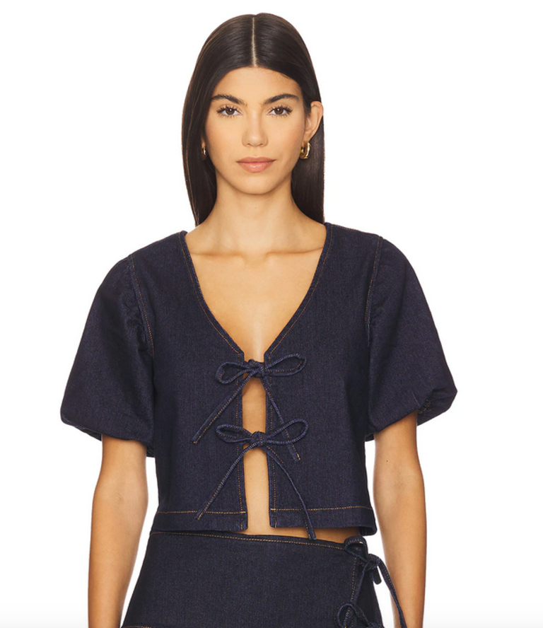 MINKPINK RAYA TIE FRONT TOP