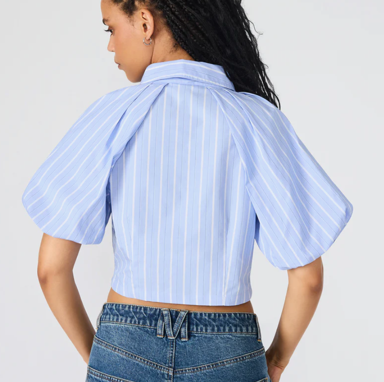 STEVE MADDEN REECE TOP OXFORD BLUE STRIPE