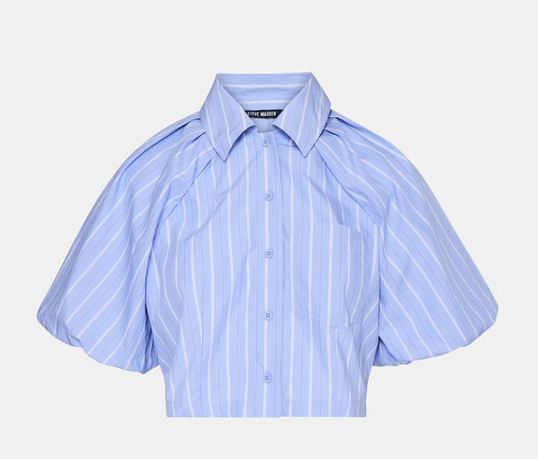 STEVE MADDEN REECE TOP OXFORD BLUE STRIPE