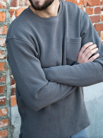 FISH HIPPIE BALAO LONG SLEEVE WAFFLE CREW