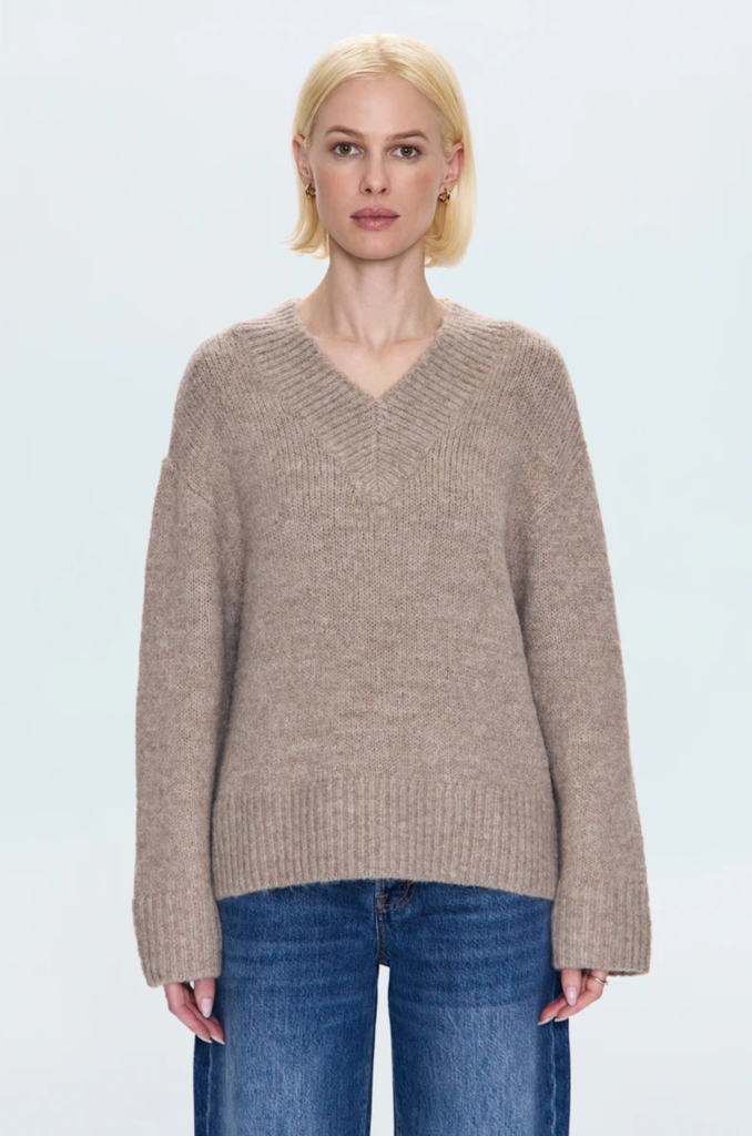 PISTOLA TALIA CHUNKY V-NECK LONG SLEEVE SWEATER