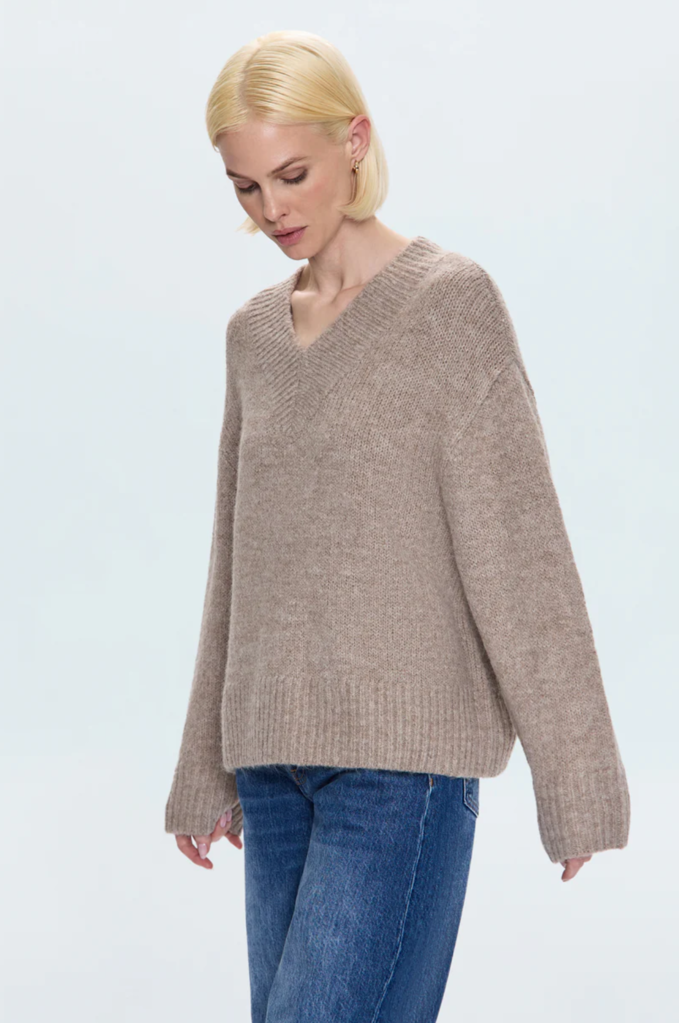 PISTOLA TALIA CHUNKY V-NECK LONG SLEEVE SWEATER
