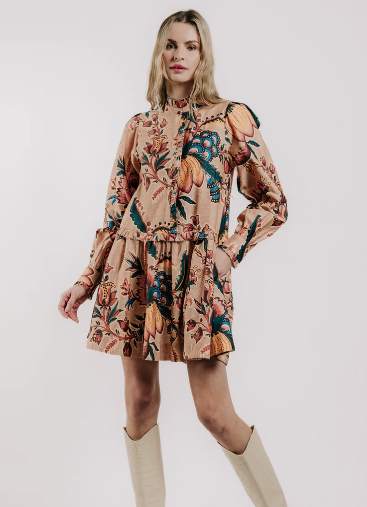 LOVE THE LABEL RUBITH MINI DRESS ASTER HARVEST