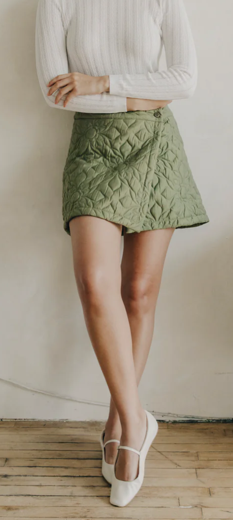LOVE THE LABEL MELANIE QUILTED SKIRT OLIVE