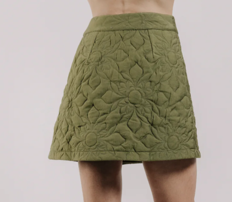 LOVE THE LABEL MELANIE QUILTED SKIRT OLIVE