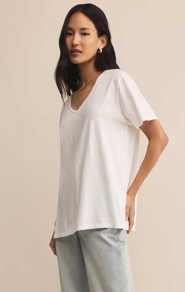 Z SUPPLY LIVELY SLUB RELAXED V-NECK TEE